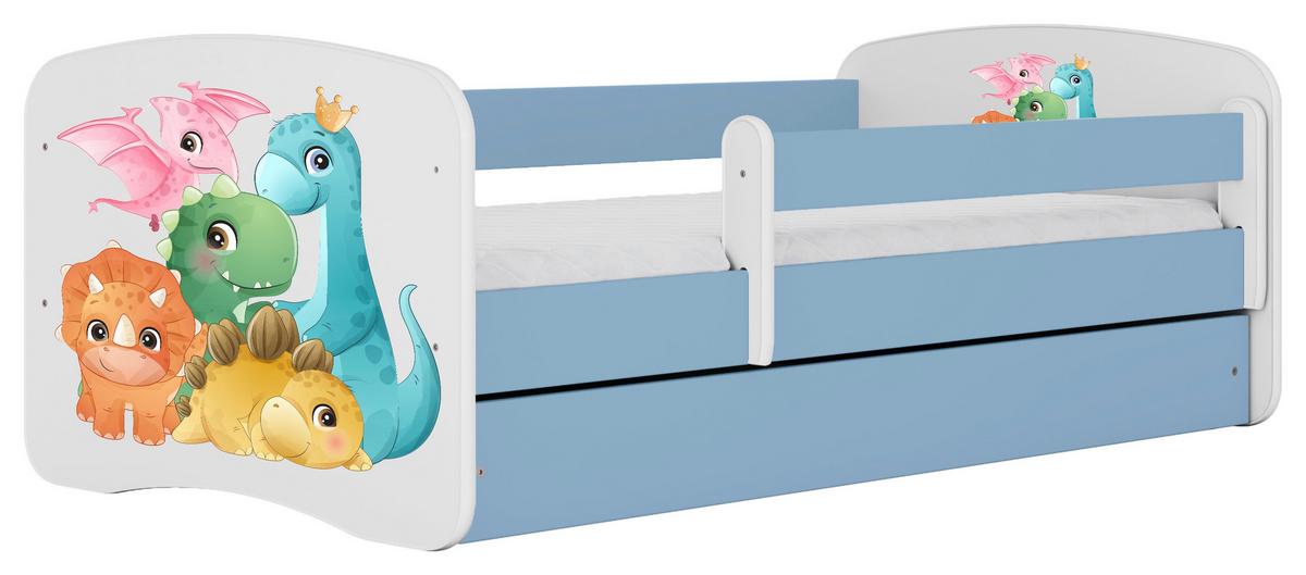Kinder-/Juniorbett Babydreams Inkl. Matratze 80x160 - Blau/Birkefarben, MODERN, Holz/Holzwerkstoff (80/160cm) - MID.YOU