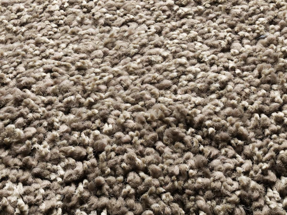 Hochflorteppich Fashion Shaggy Hellbraun Rund Ø 150 cm - Hellbraun, Basics, Textil (150cm) - Novel