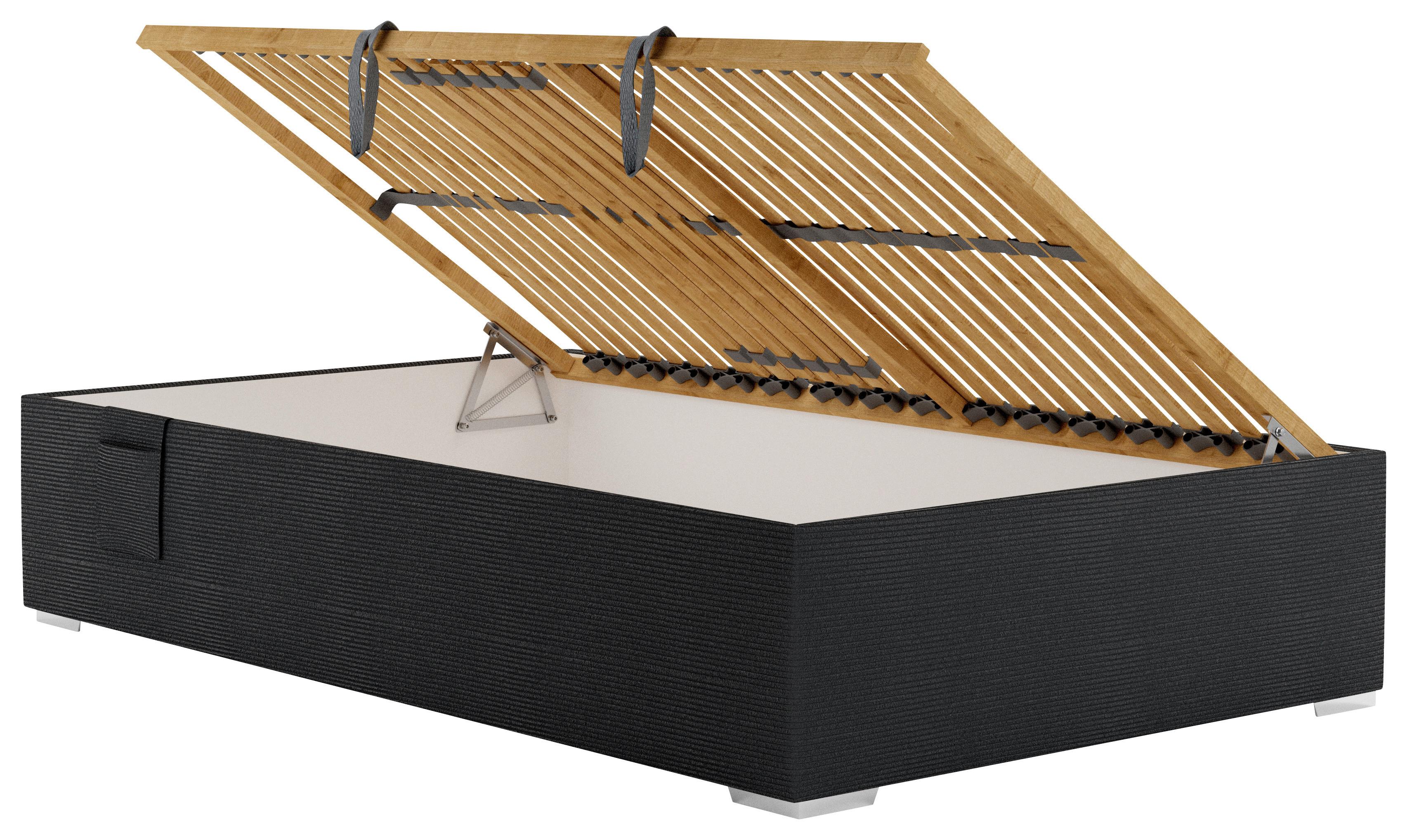 Polsterbett Remi - Chromfarben/Silberfarben, MODERN, Holz/Textil (120/200cm)