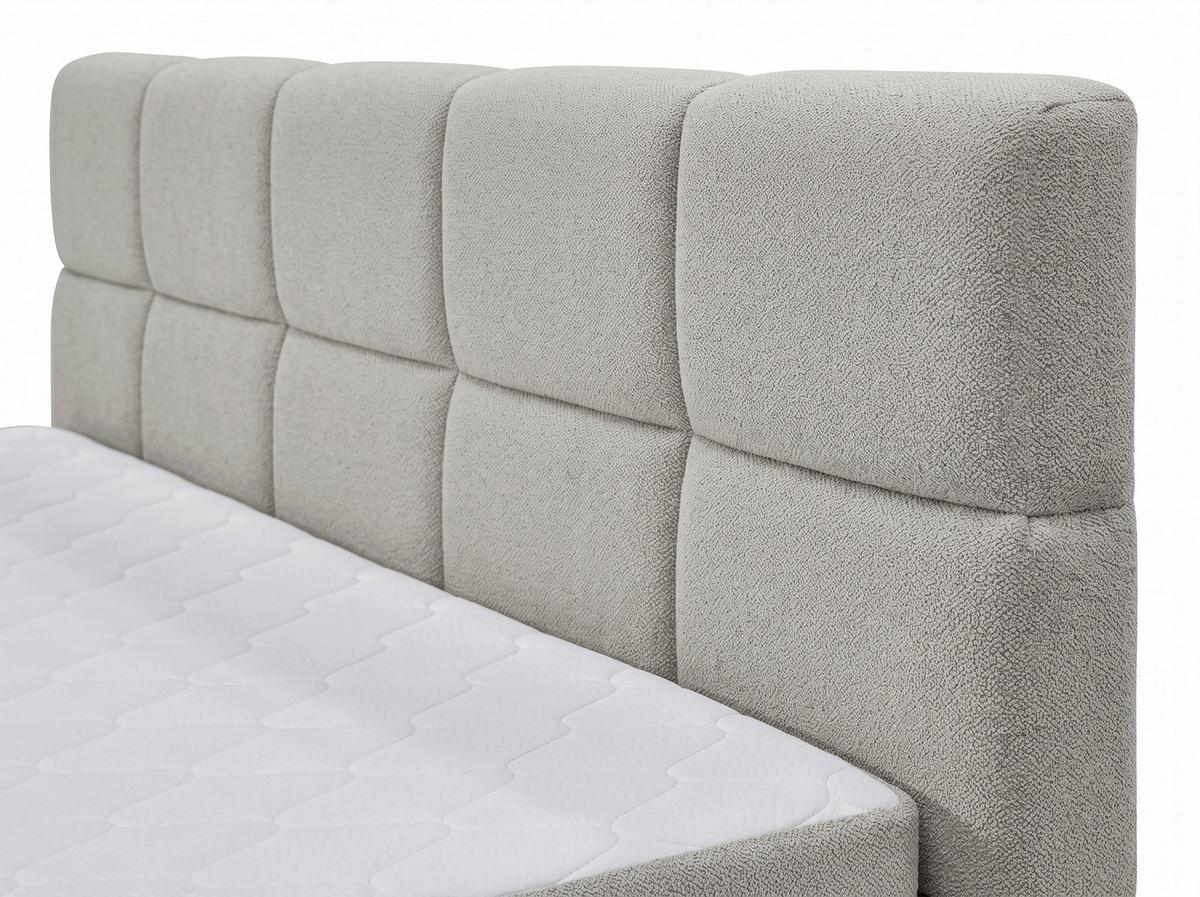 Boxspringbett April New Grau, LF: 200x200cm - Schwarz/Grau, KONVENTIONELL, Textil (200/200cm) - Sembella