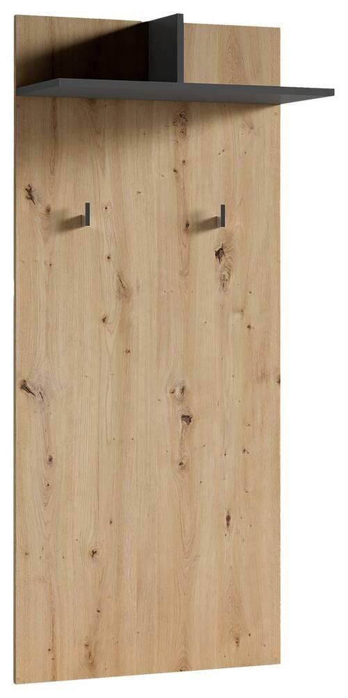 Garderobenpaneel Ben B: 60cm Anthrazit - Anthrazit/Eiche Artisan, MODERN, Holzwerkstoff (60/136/27cm) - MID.YOU