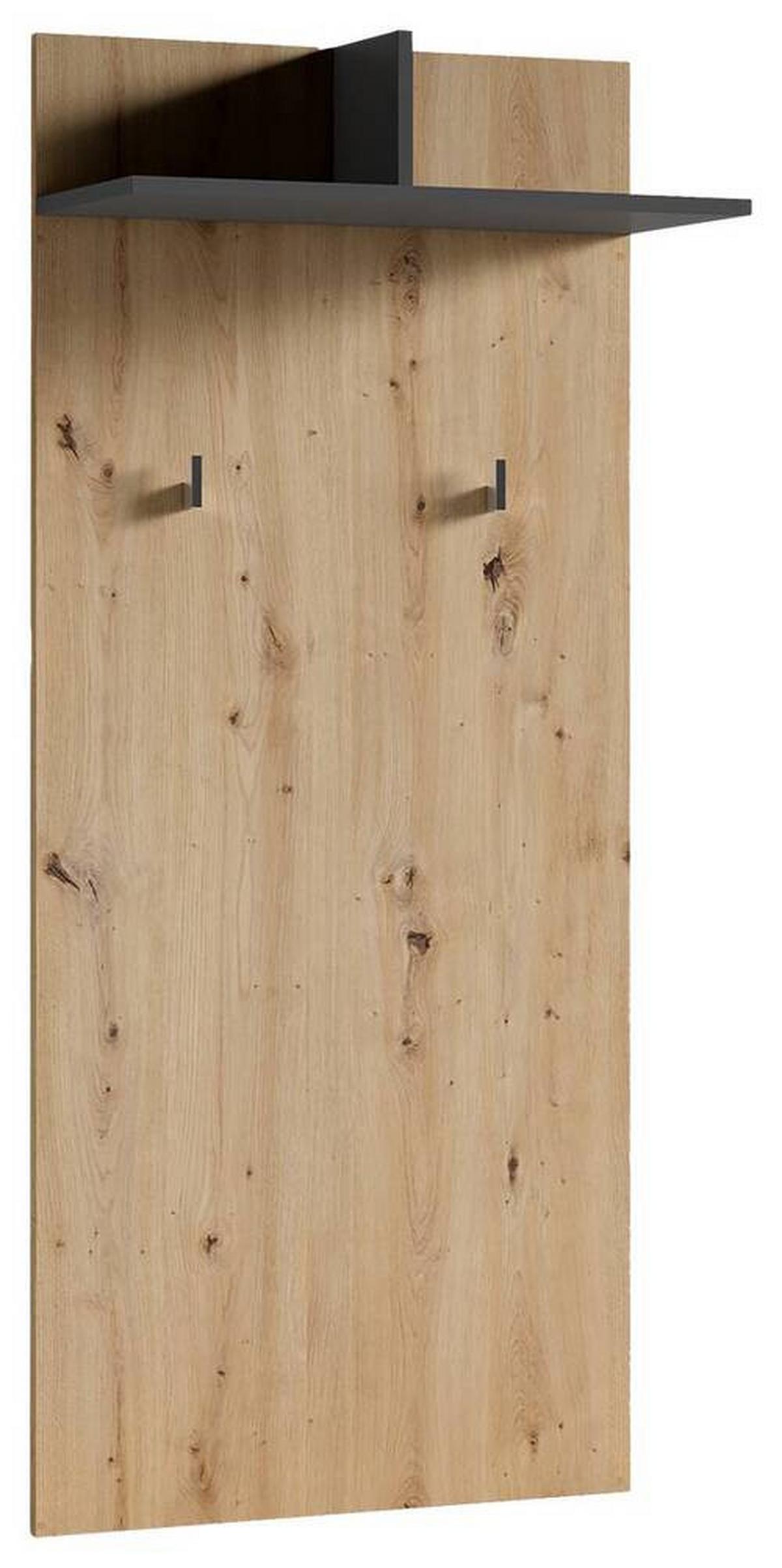 Garderobenpaneel Ben B: 60cm Anthrazit - Anthrazit/Eiche Artisan, MODERN, Holzwerkstoff (60/136/27cm) - MID.YOU