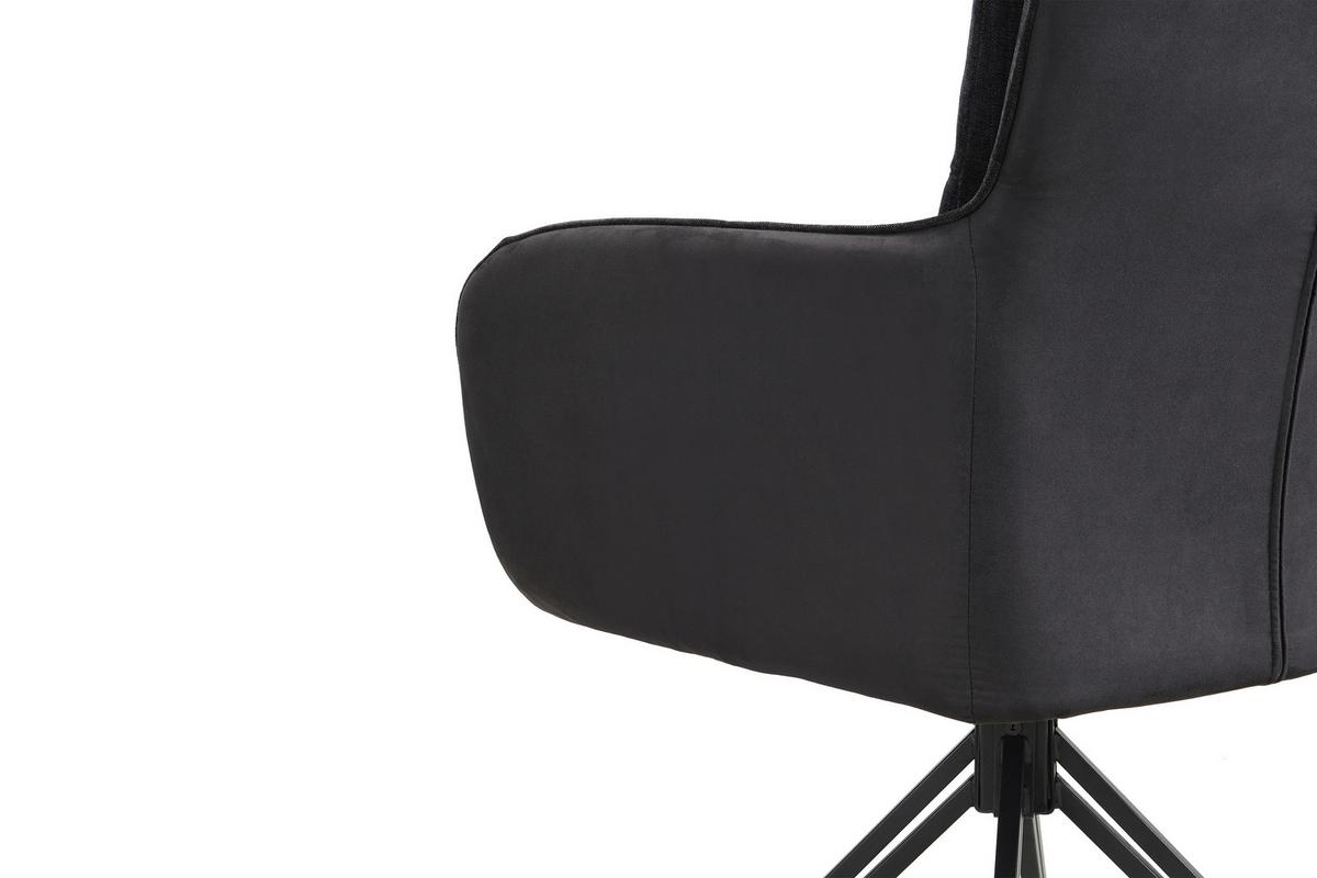 Stuhl-Set Tino - Schwarz, MODERN, Textil/Metall (62/94/70cm) - MID.YOU