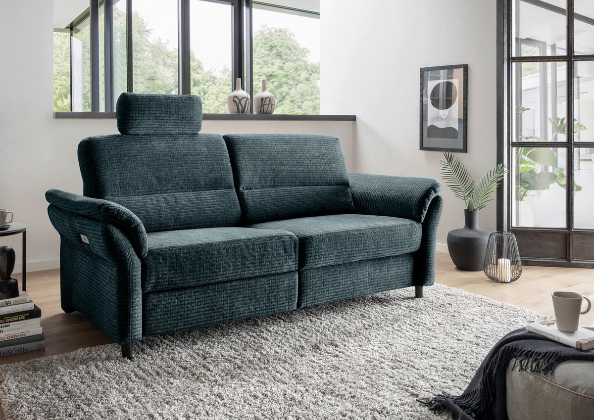 3-Sitzer-Sofa Cavoli, Blau L B: 192 cm - Blau/Schwarz, MODERN, Textil (192/90/89cm) - Livetastic