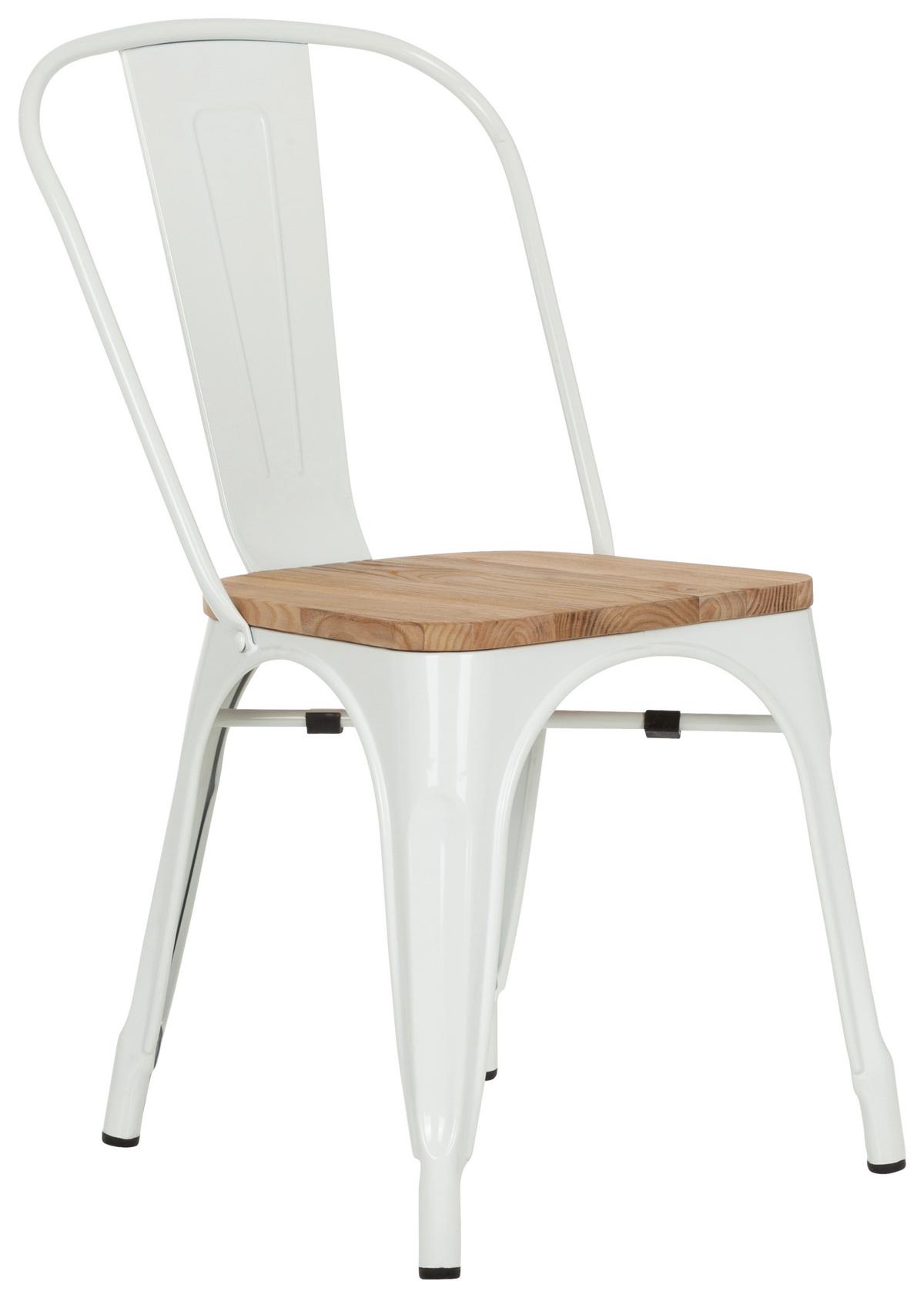 Stuhl Vantaggio Comfort W stapelbar Weiß/Dunkelbraun - Dunkelbraun/Weiß, Basics, Holz/Metall (44/84/54cm) - MID.YOU