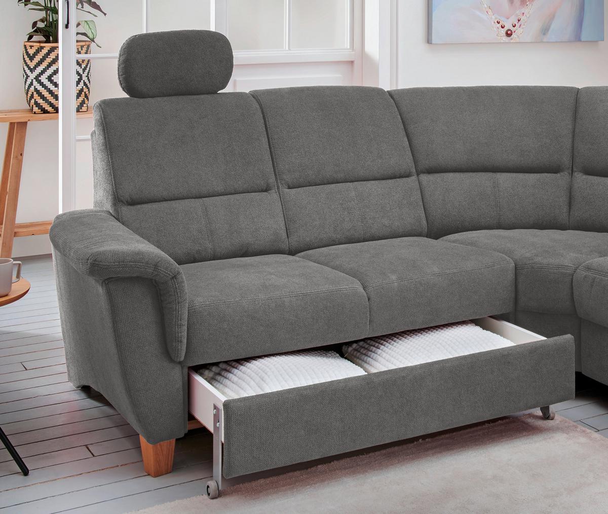 Ecksofa Parole Dunkelgrau S:238/241 cm - Wildeiche/Dunkelgrau, KONVENTIONELL, Textil (238/241cm) - Livetastic