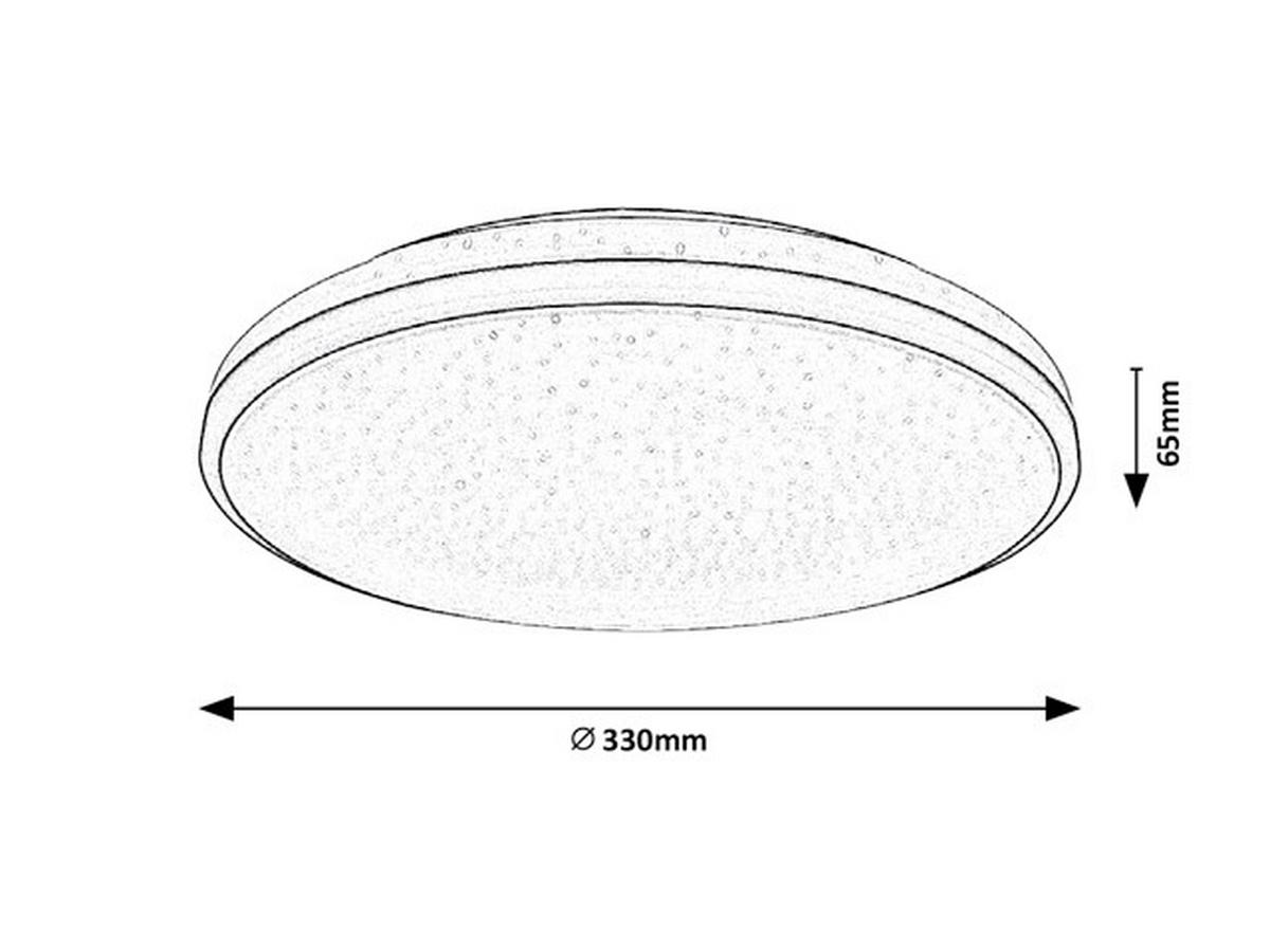 Led Mennyzeti Lámpa Slava - fekete, Basics, műanyag (33cm) - Rabalux