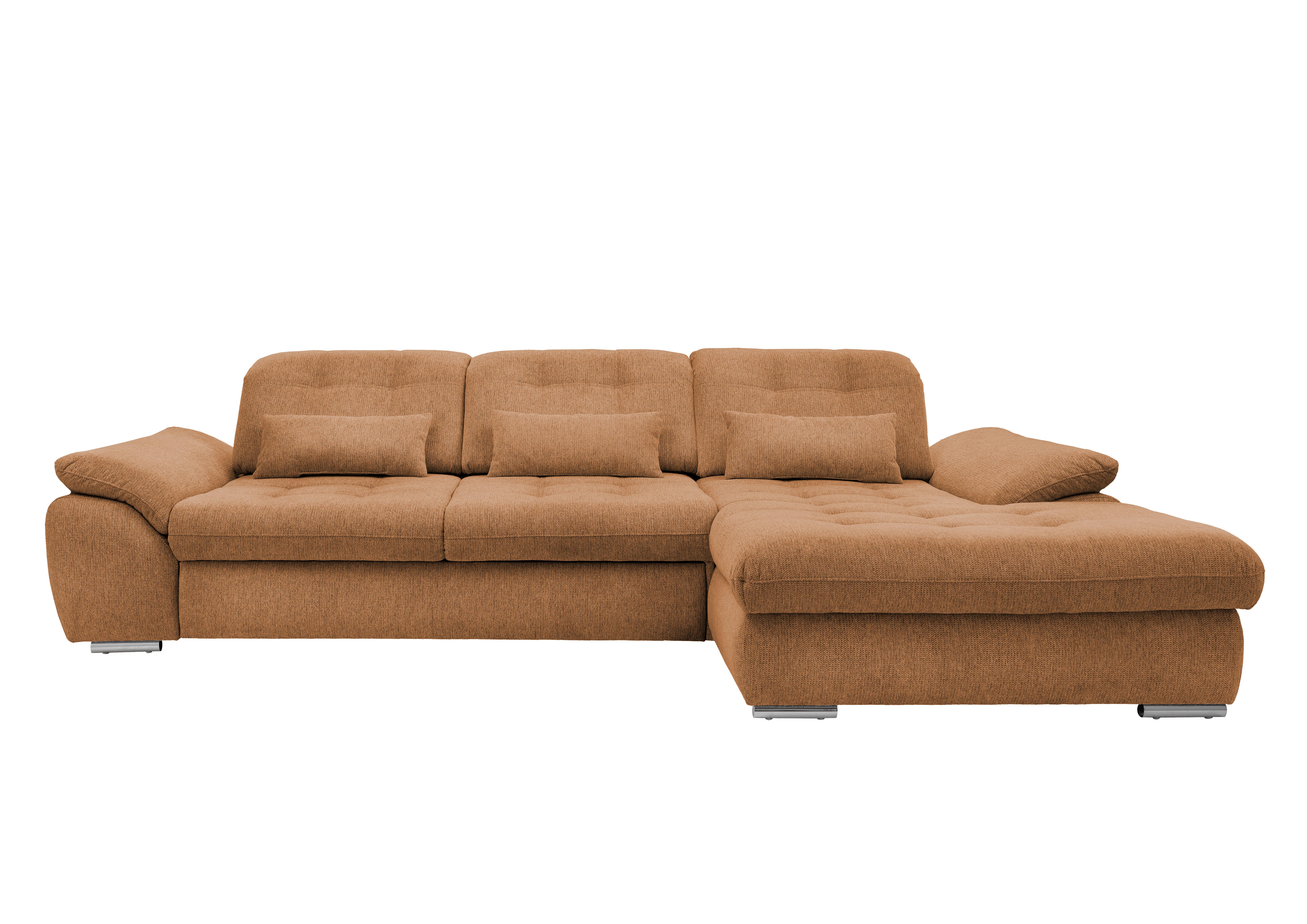 Ecksofa mit Bettkasten Rigatti Currygelb S: 314x184cm - Chromfarben/Currygelb, MODERN, Textil (314/184cm) - Livetastic