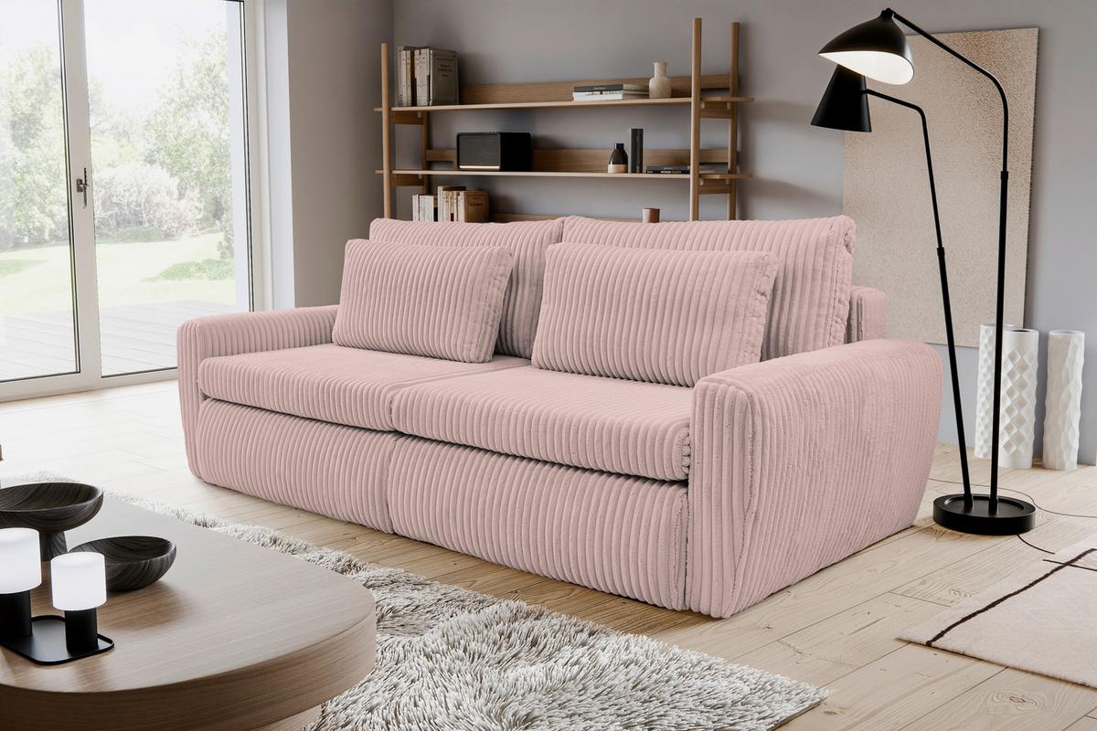 Canapea Extensibila Mevi Rosa B: 240 Cm - Rosa, MODERN (240/72-90/120cm) - Premium Living