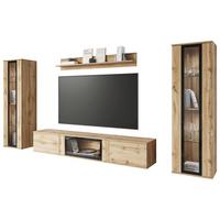 OBÝVACIA STENA CARO - čierna/dub wotan, Trend, kompozitné drevo/plast (262/141,9/33cm)