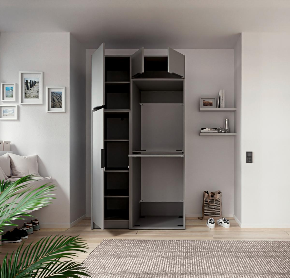 SKŘÍŇKA NAD PRAČKU TIDY HERO - šedá/černá, Basics, kov/kompozitní dřevo (70/220/68cm) - P & B