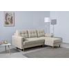 Ecksofa Noret, Beige S: 223x157 Cm - Beige/Buchefarben, Design, Textil (223/157cm) - MID.YOU