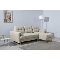 Ecksofa Noret, Beige S: 223x157 Cm - Beige/Buchefarben, Design, Textil (223/157cm) - MID.YOU