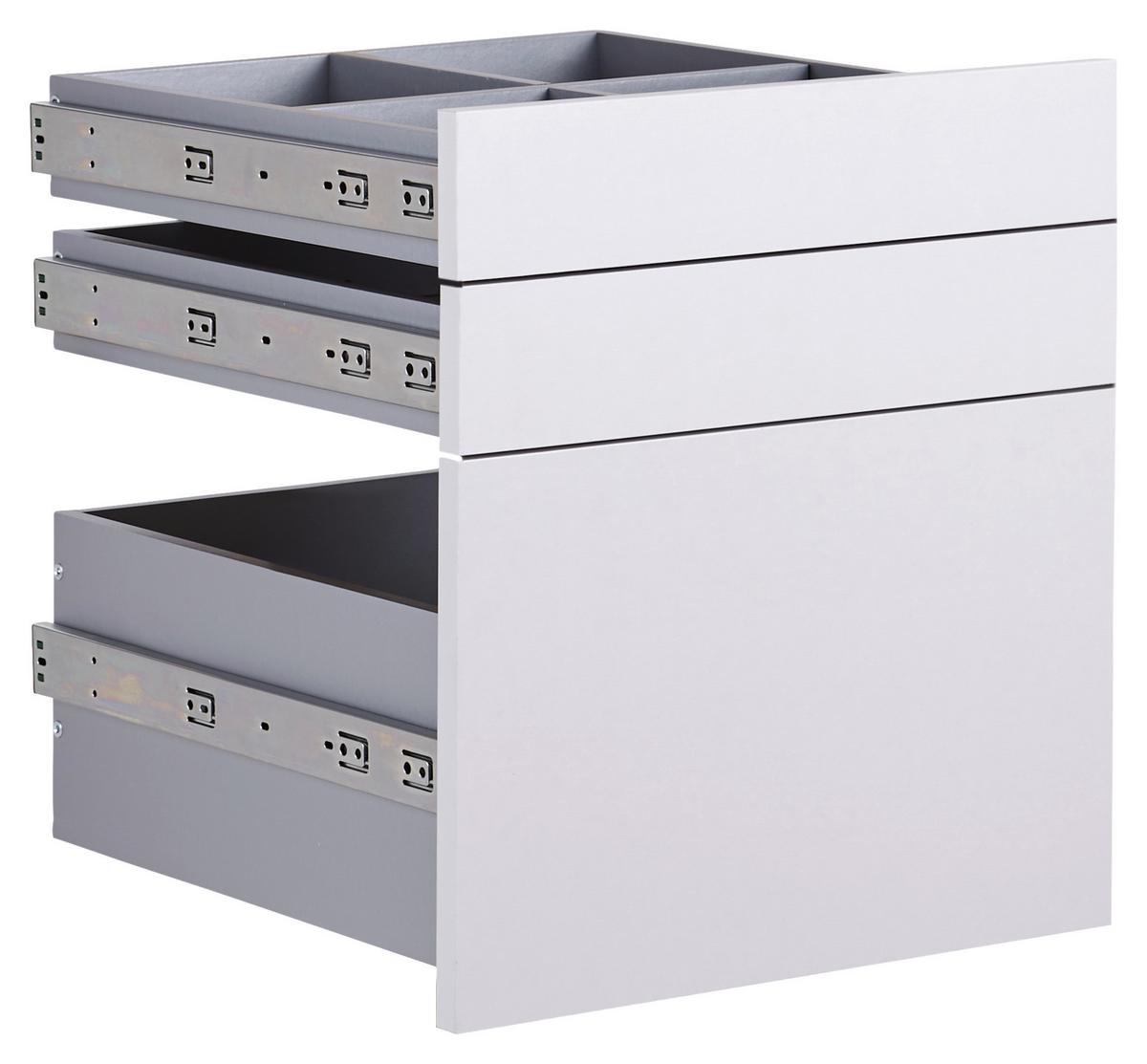 Schubladeneinsatz Unit Hellgrau B: 45,3 Cm 3 Fächer - Hellgrau, MODERN, Holzwerkstoff (45,3/50,3/47cm) - Ondega