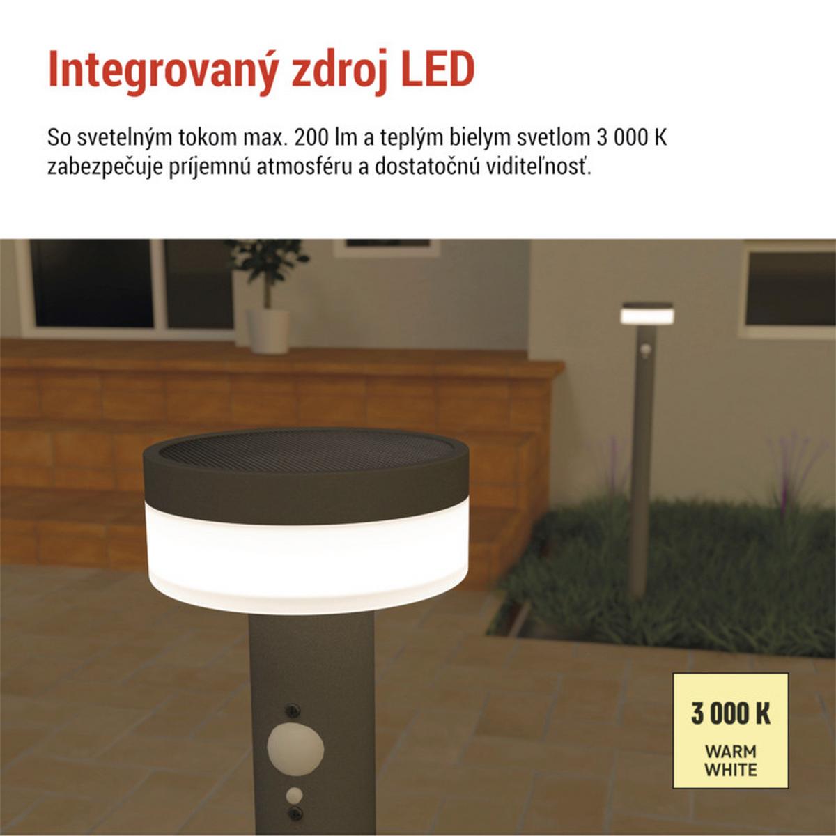 VONKAJŠIE LED SVIETIDLO TERION - antracitová, Modern, kov/plast