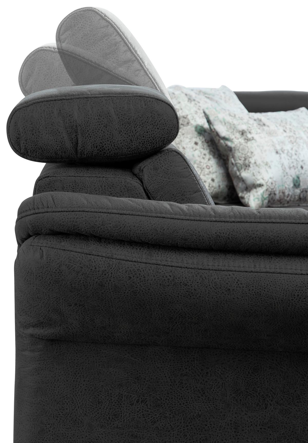 Wohnlandschaft Arngast links grau/Schwarz, 193x317x165 cm - Schwarz/Grau, KONVENTIONELL, Textil (193/317/165cm) - Sit & More