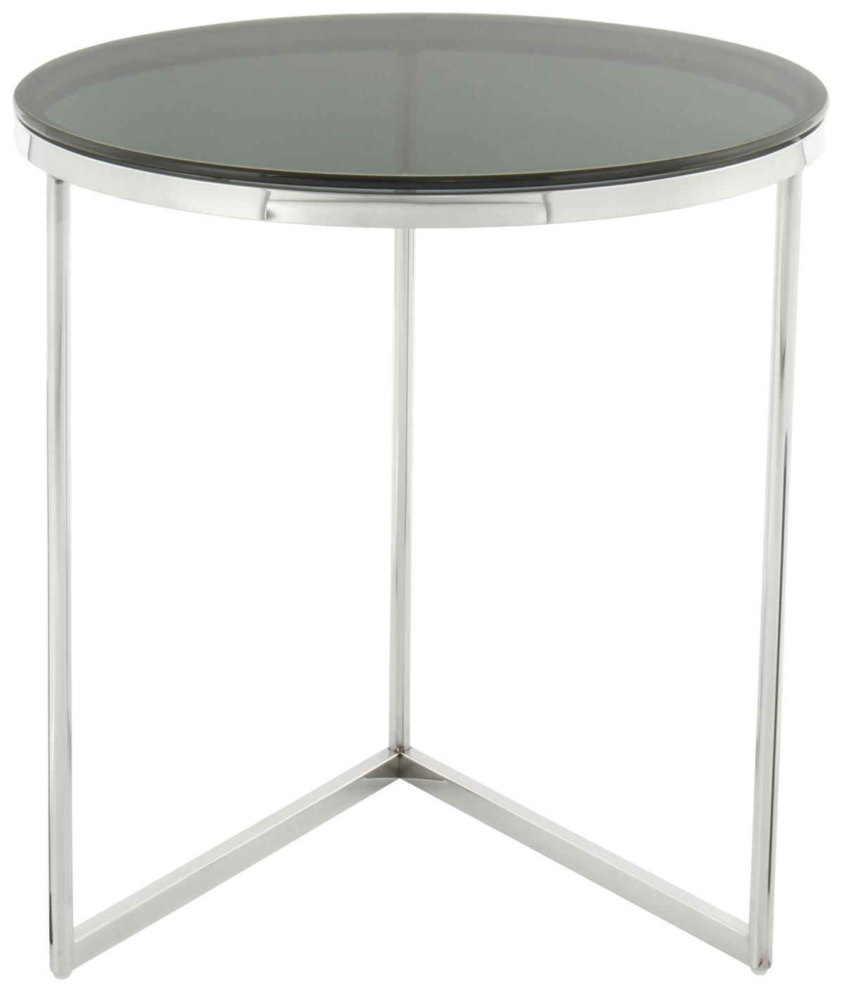 Beistelltisch Wynona 225 Schwarz/Silberfarben B: 55 cm - Roségold/Silberfarben, Design, Glas/Metall (55/50/50cm) - Kayoom