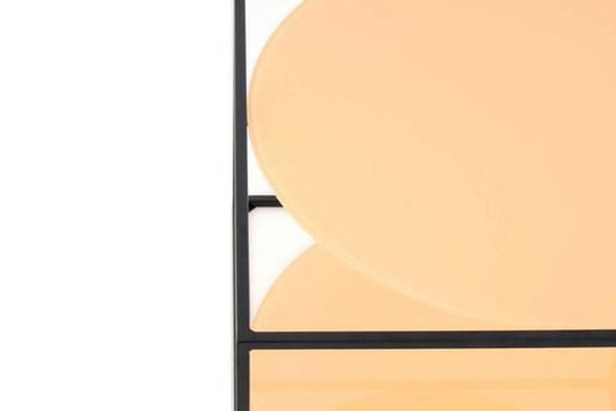 Beistelltisch In Würfelform Cody, Orange/schwarz - Schwarz/Orange, Basics, Glas/Metall (50/50/36cm) - Kayoom