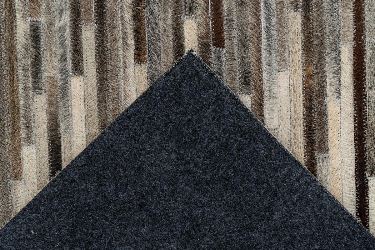 Lederteppich Ravi 300 - Creme/Schwarz, KONVENTIONELL, Leder (120/170cm)