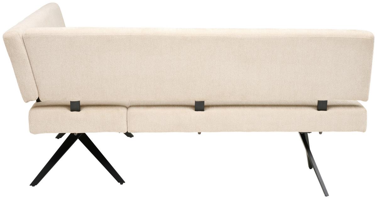 Eckbank Chios - Beige/Schwarz, KONVENTIONELL, Textil/Metall (190/150cm) - MID.YOU
