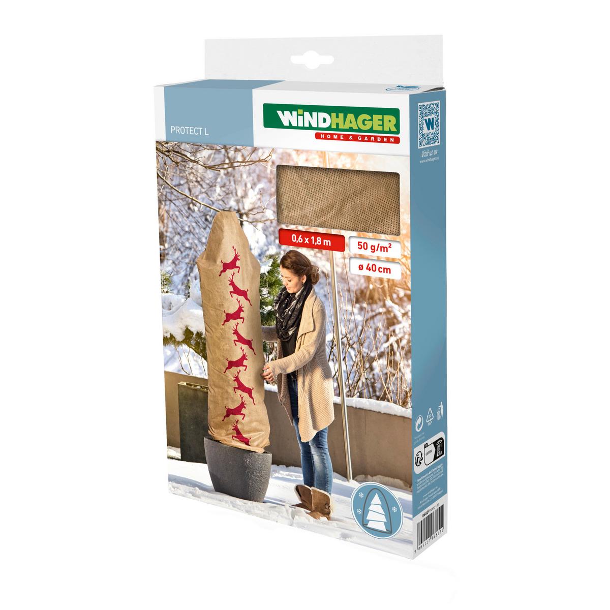 Wintervlieshaube, 60x180cm 06839 Winter Prot. L Hirsche - Beige, Basics, Kunststoff (60/180/15cm) - Windhager