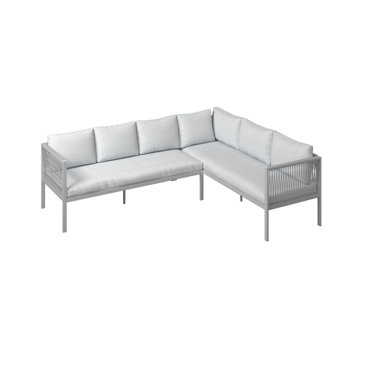 Loungegarnitur Auckland - Beige/Creme, MODERN, Glas/Textil (242/195cm) - Beldano