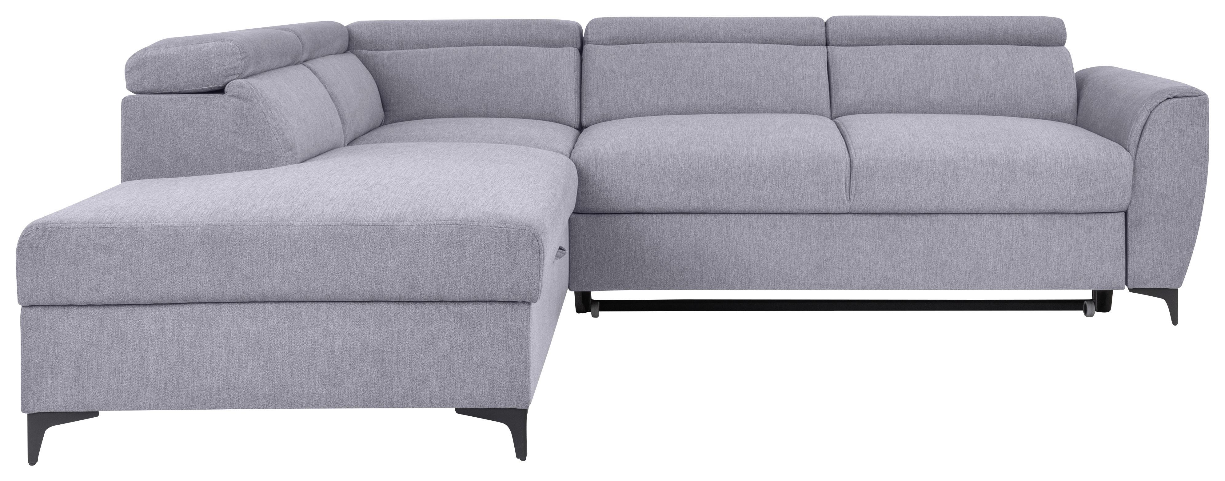 Ecksofa Lapis Grau S: 217/255 cm - Schwarz/Grau, KONVENTIONELL, Textil (217/255cm) - MID.YOU
