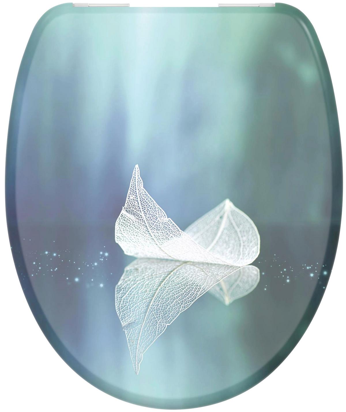 WC-Sitz blau mit Absenkautomatik, B: 37,5cm - Blau, KONVENTIONELL, Kunststoff (37,5/45,0/2,5cm)