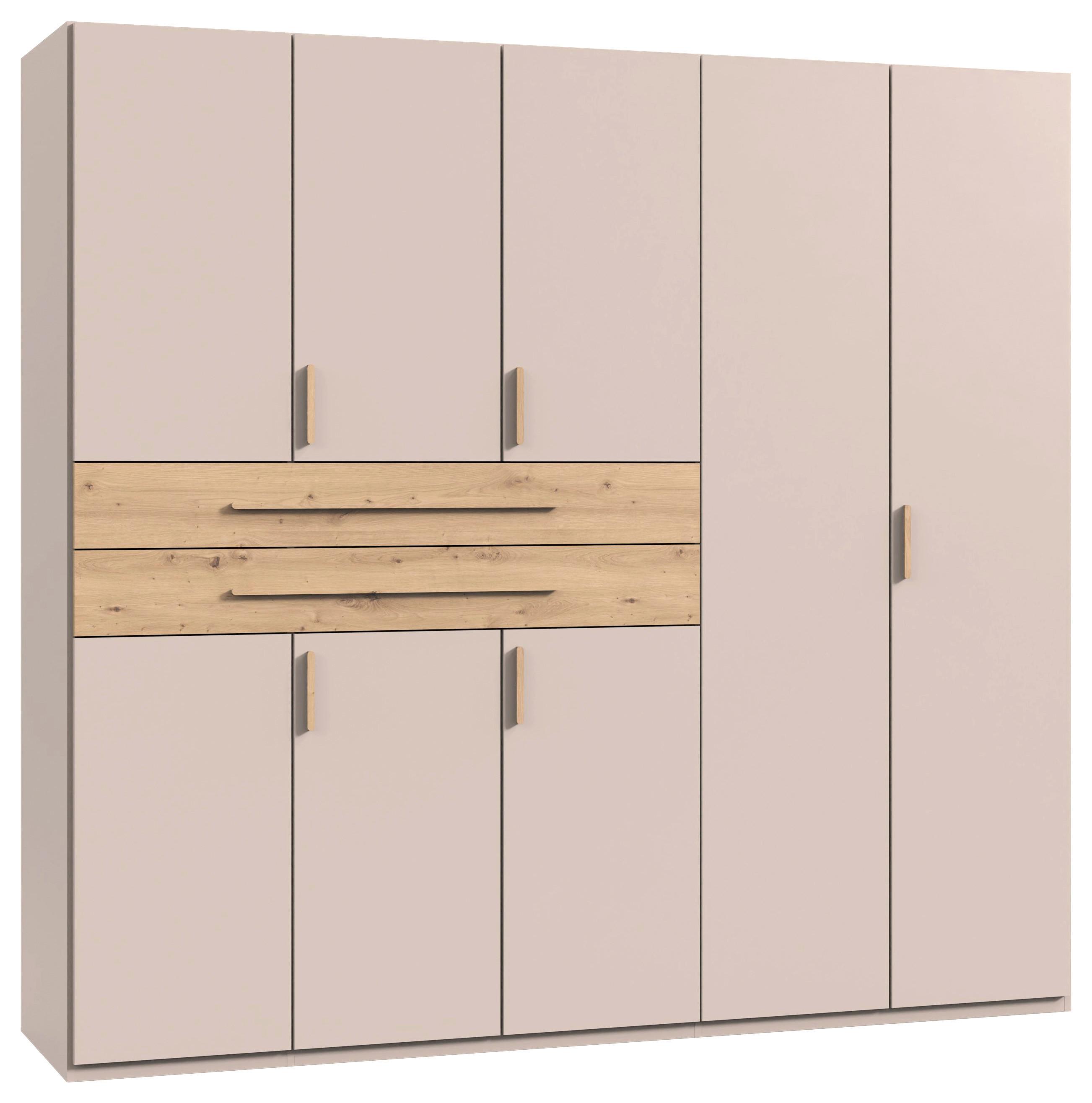 Šatníková skriňa LUMIO, šírka 225 cm - kašmírová/dub artisan, Konventionell, kompozitné drevo (225/208/58cm) - Modern Living