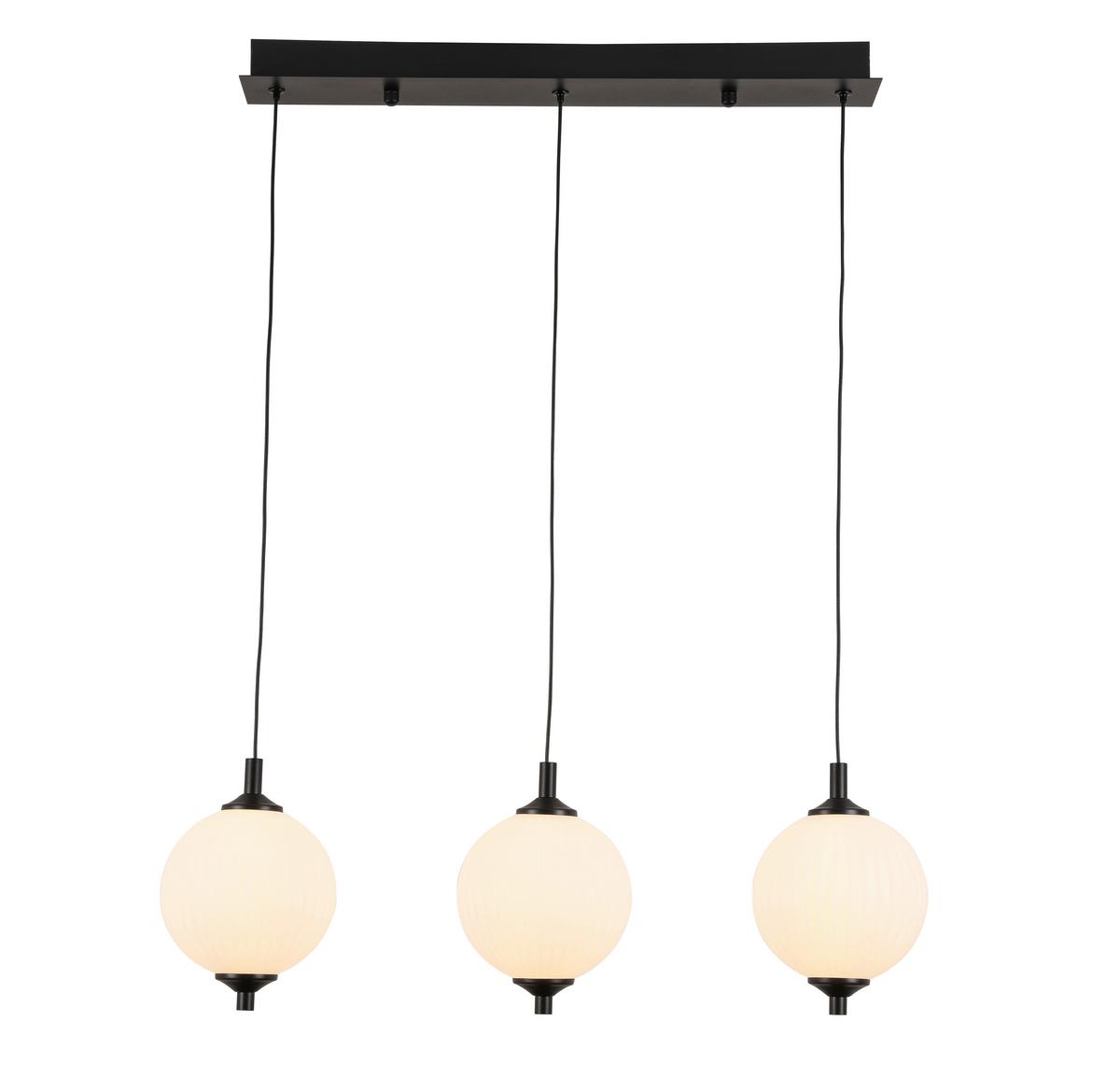 Závěsné svítidlo Wilm, V: ca 120cm, černá - bílá/černá, Moderní, kov/plast (65/15/120cm) - Modern Living