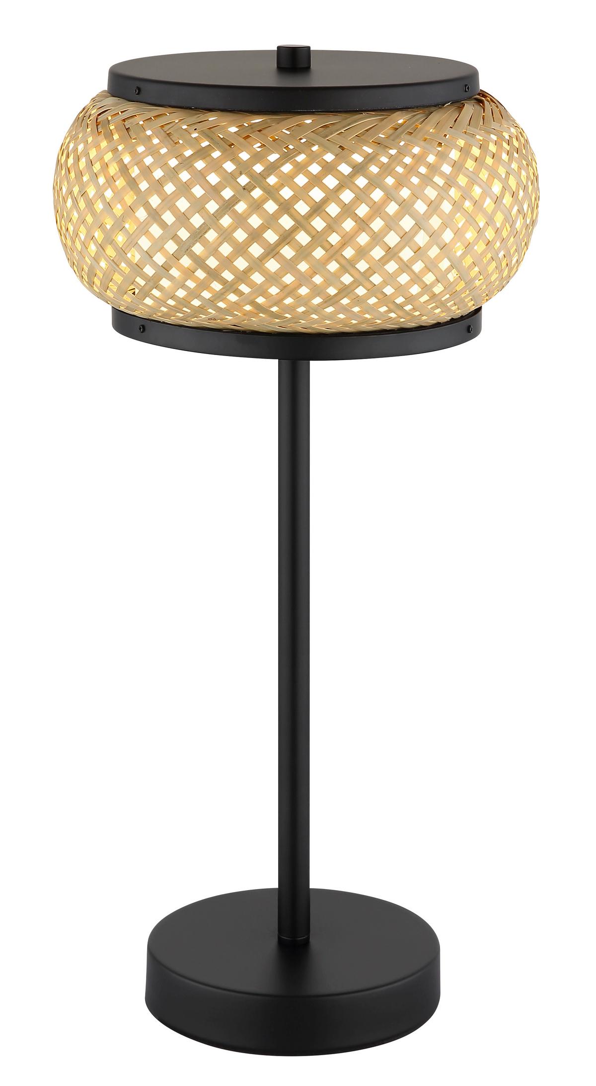 Led-tischleuchte Memory-Funktion - Schwarz/Naturfarben, Design, Holz/Kunststoff (22/46,1cm) - Globo