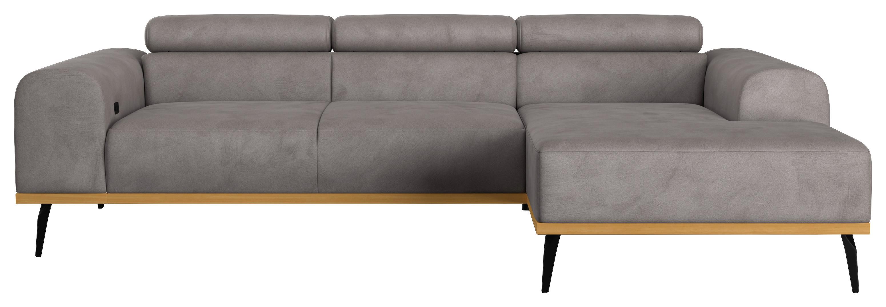 Ecksofa Grau Mit Sitzvorzug S: 244x157 Cm - Schwarz/Grau, KONVENTIONELL, Textil (244/157cm) - Cotta