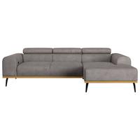 Ecksofa Grau Mit Sitzvorzug S: 244x157 Cm - Schwarz/Grau, KONVENTIONELL, Textil (244/157cm) - Cotta