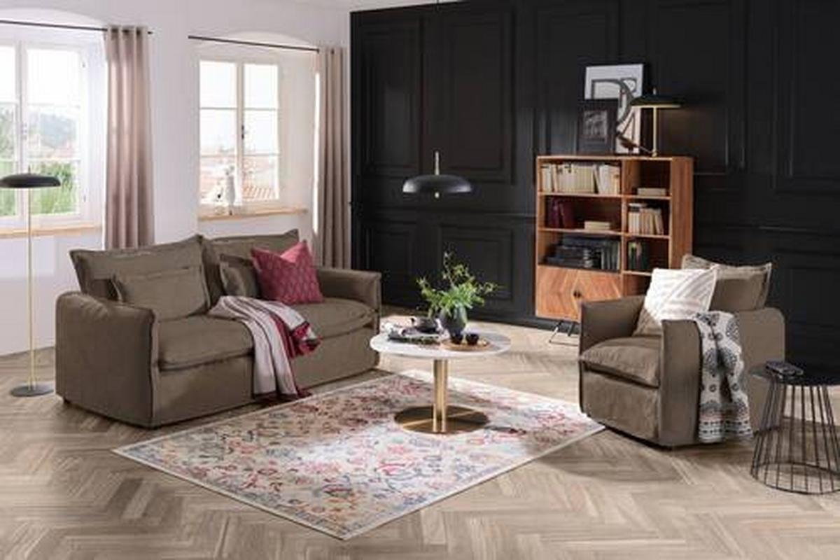 Sessel Toscana - Schwarz/Braun, Trend, Textil (120/82/98cm) - Livetastic