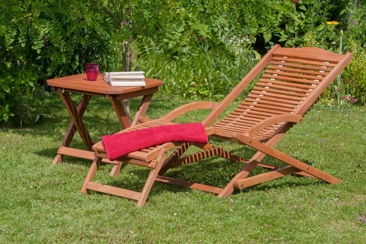 Bäderliege Copa Echtholz Klappbar - Braun, KONVENTIONELL, Holz (69/69/158cm) - Gardenson