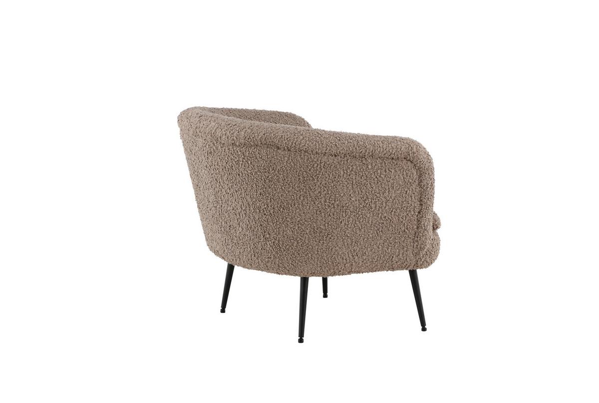 Sessel Nordkoster - Hellbraun/Schwarz, Design, Textil/Metall (81/75/80cm) - Livetastic