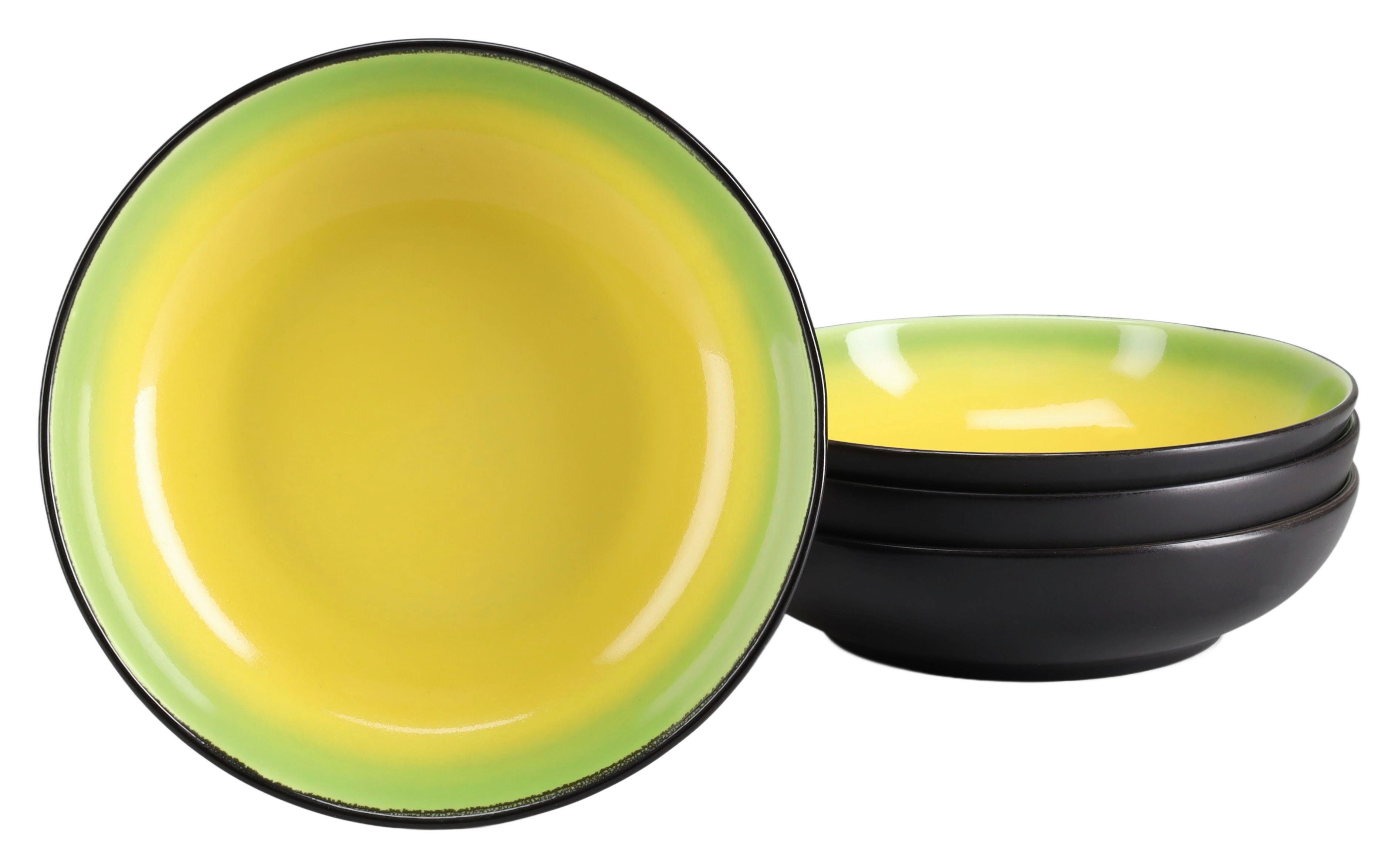 SCHÜSSELSET 24932 HOT GREEN POKE BOWL - Hellgelb/Schwarz, Basics, Keramik (22,5/6cm) - Creatable