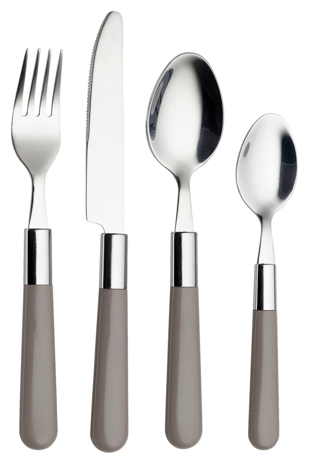 SADA PRÍBOROV 16-dielna - sivá, Design, kov - Echtwerk