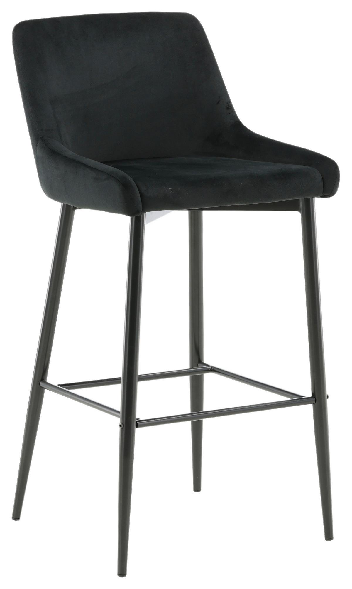 Barhocker-set Plaza Schwarz B: 48 Cm - Schwarz, Design, Kunststoff/Textil (48/105/57cm) - Livetastic