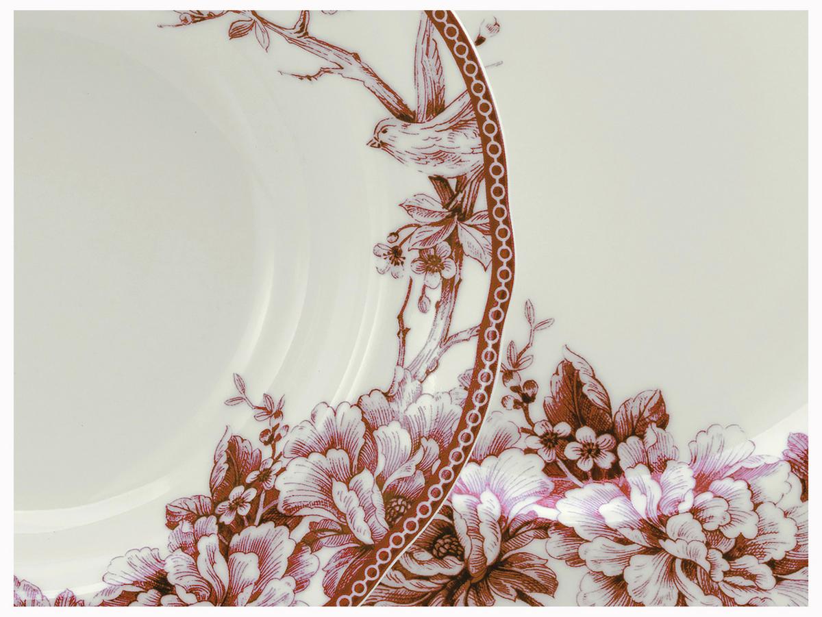 Kaffeeservice Keramik, Weiß/Bordeaux, 12--Teilig - Bordeaux/Weiß, Basics, Keramik - Creatable