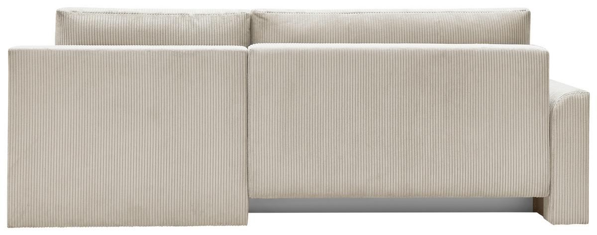 Rohová sedačka KIM L160, oboustranná, krémový manšestr - černá/krémová, Moderní, dřevo/textil (233/160cm)