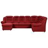 Wohnlandschaft Boston Rot Lederlook - Rot/Schwarz, KONVENTIONELL, Textil (165/333/216cm) - Livetastic