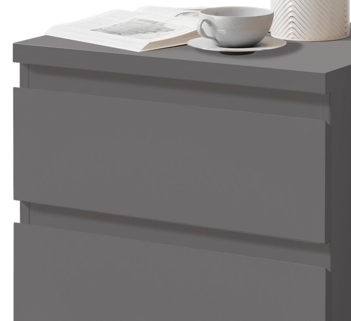 Nočný stolík OLLI grafit - čierna/grafitová, Basics, kompozitné drevo/plast (45/43,6/38cm) - MID.YOU