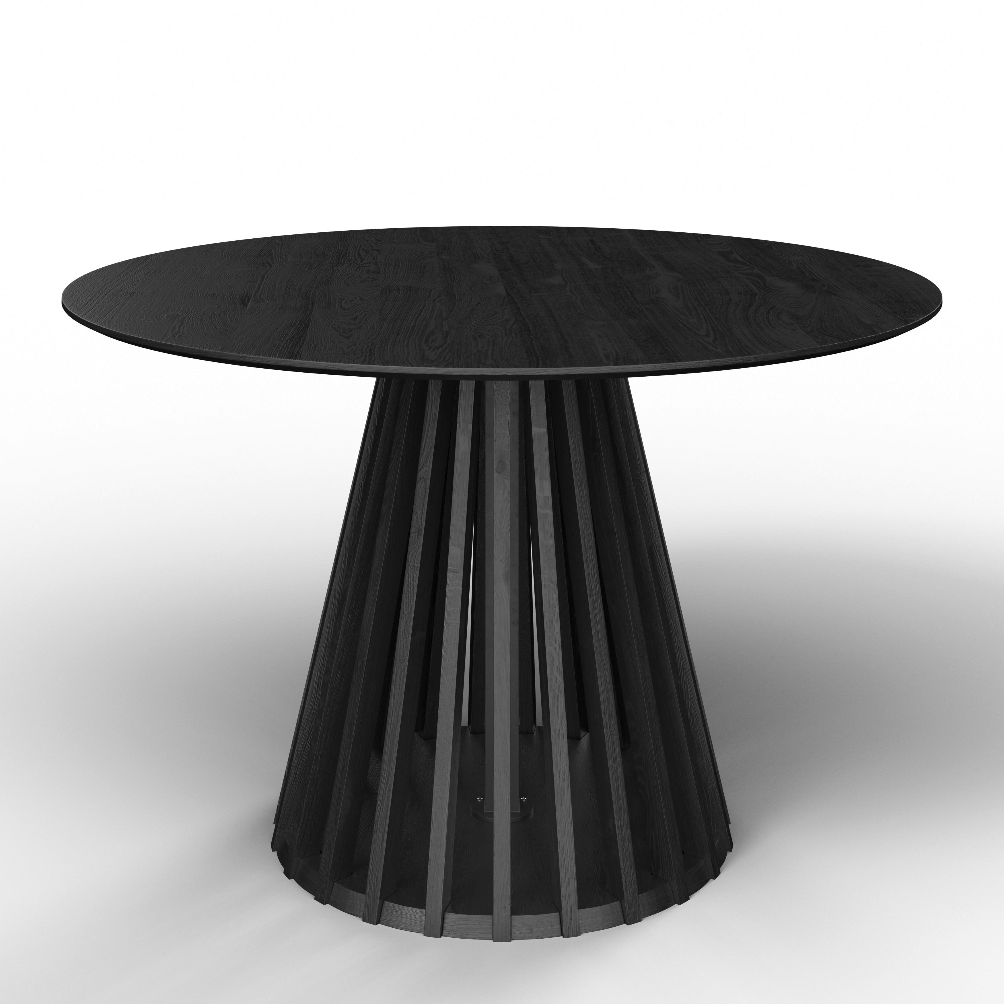Jedálenský stôl ENINO 120 - čierna, Modern, drevo (120/120/75cm) - Bessagi Home