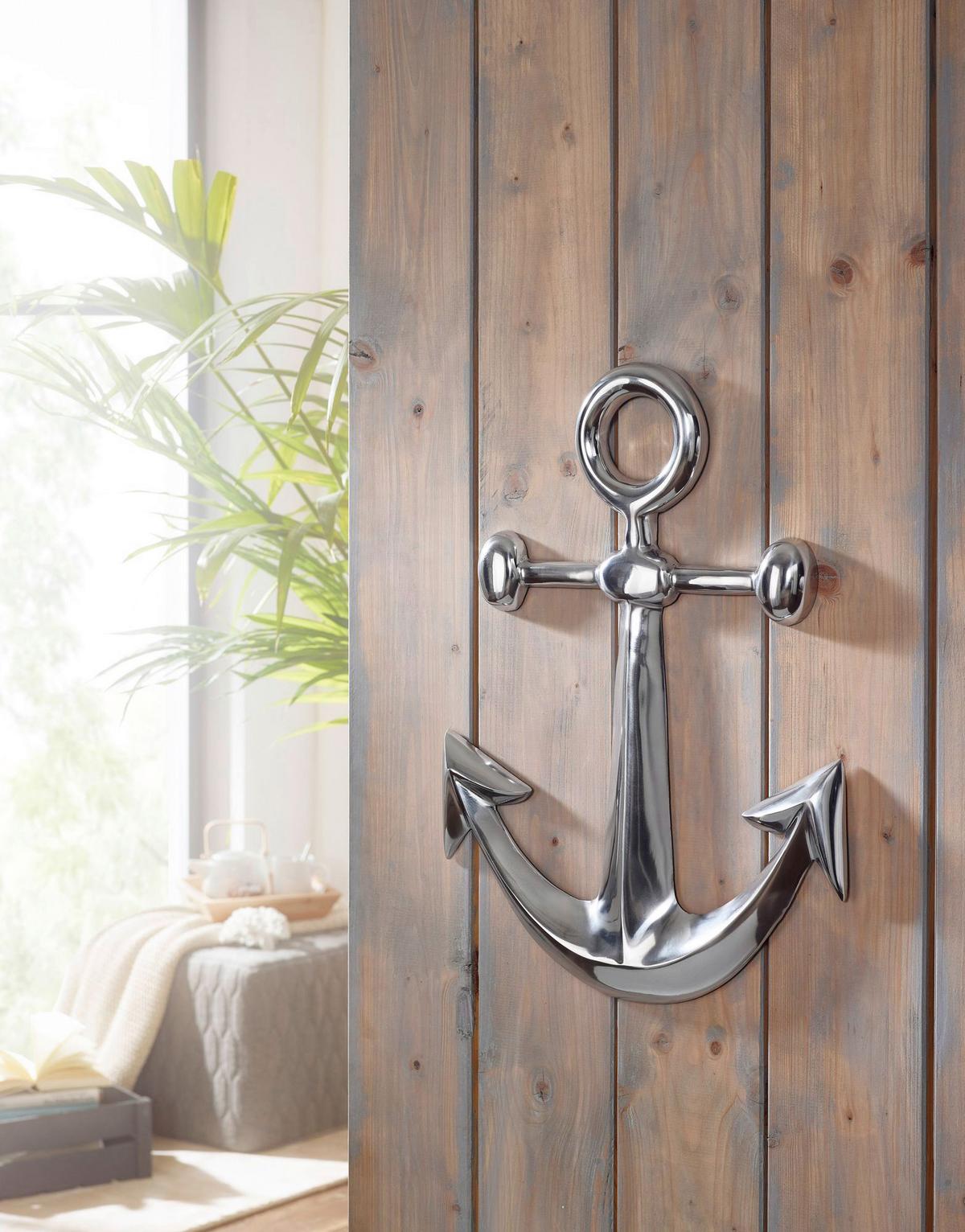 Wanddeko Wohnling Silberfarben B: 40 cm - Silberfarben, MODERN, Metall (40/62,5/3,5cm) - MID.YOU
