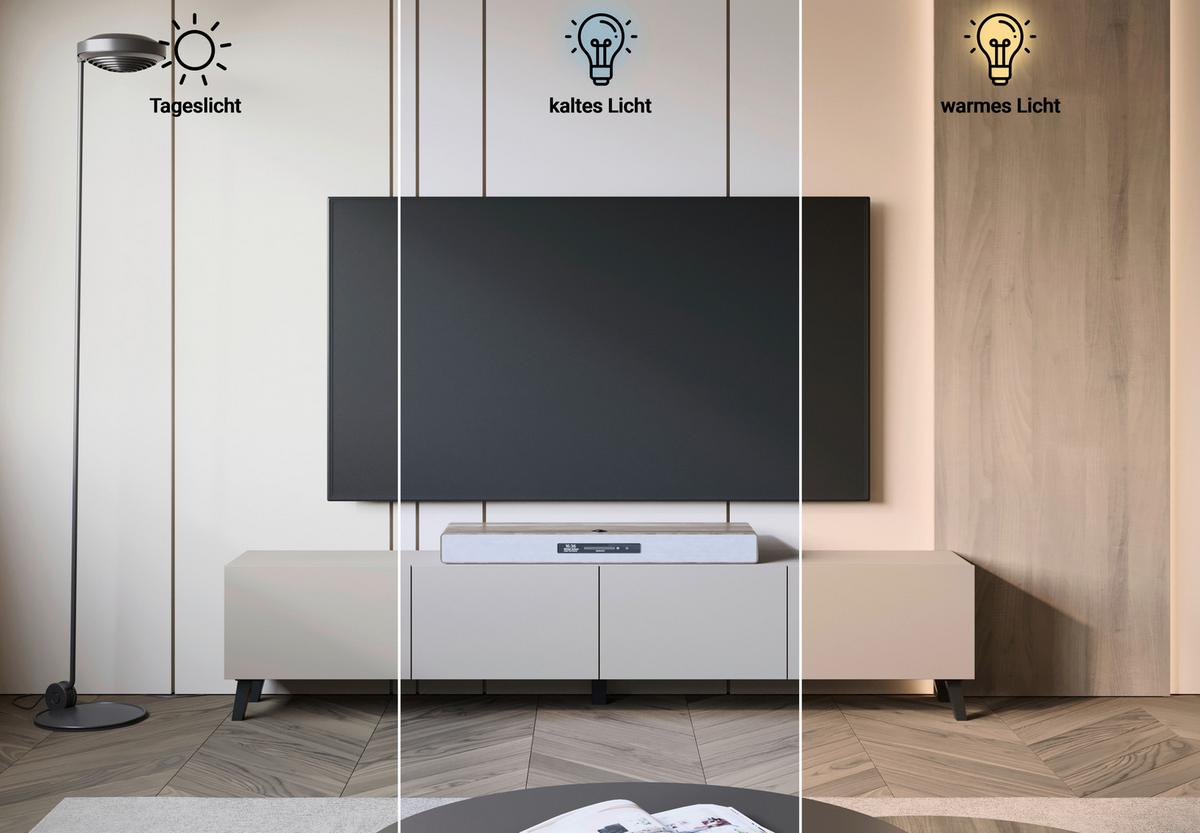 Lowboard Phuket 190 Beige, Kaschmir B: 190 cm - Kaschmir/Beige, Design, Holz/Holzwerkstoff (190/40/32cm) - P & B