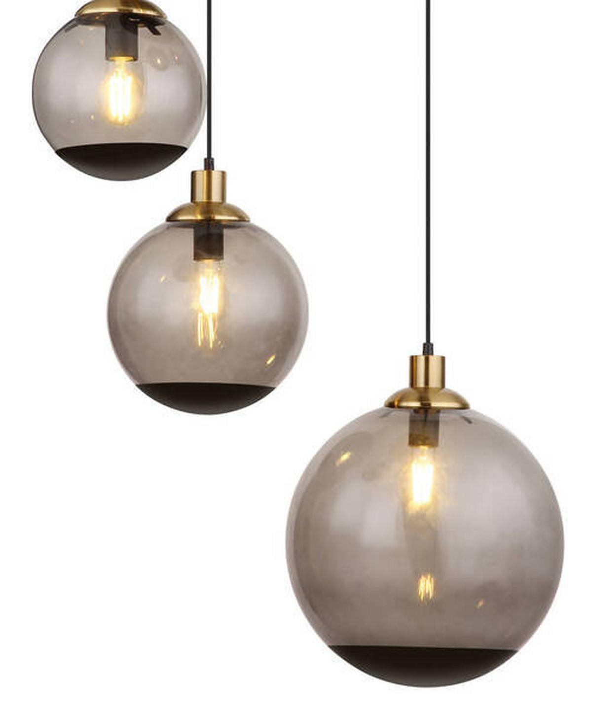 Függőlámpa 15860-5h - fekete/sárgaréz, Design, műanyag/Üveg (65/150cm) - Globo