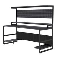 Schreibtisch Schwarz L: 180cm - Schwarz, Design, Holzwerkstoff/Metall (180/70/148cm) - Livetastic