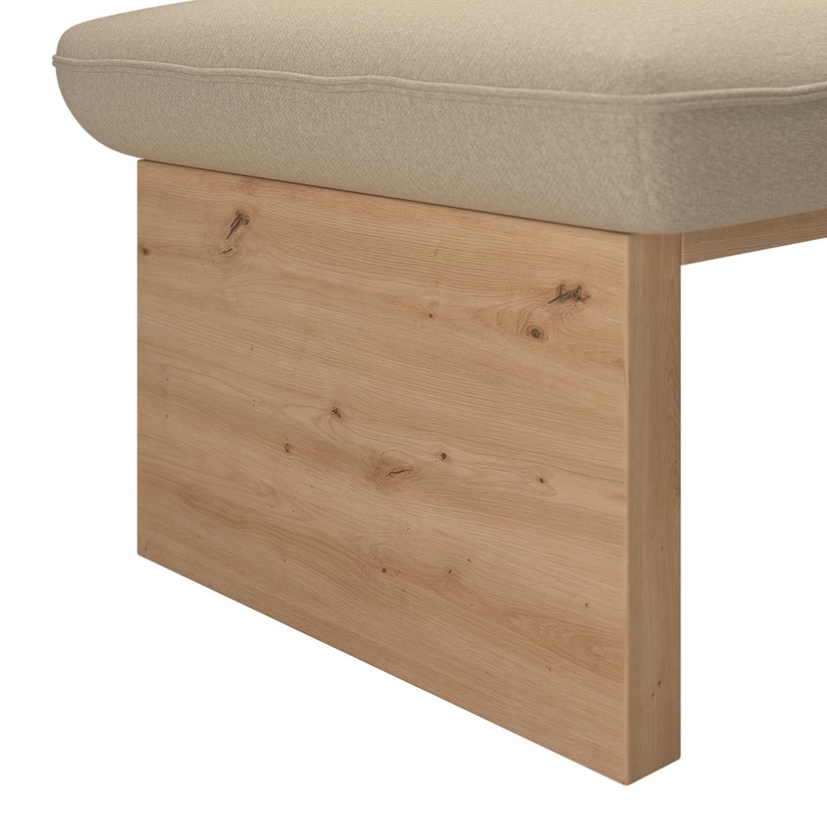 Eckbank Beluna Ii Webstoff Beige, B: 232cm - Eichefarben/Beige, KONVENTIONELL, Holz/Textil (232/170cm) - James Wood
