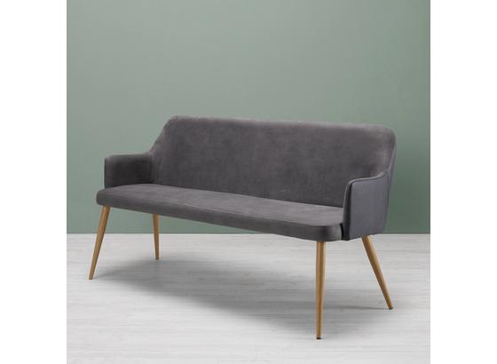 Lavice Chrisi - tmavě šedá, Moderní, kov/textil (150/84/54cm) - Modern Living Lavice Chrisi - tmavě šedá, Moderní, kov/textil (150/84/54cm) - Modern Living